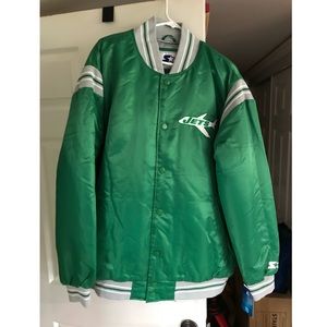 Vintage Starter NFL New York Jets Satin Bomber Jacket  Mens XXL